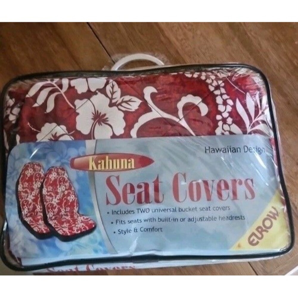 SEAT COVERS For Car NEW KAHUNA Red  Fit Most  Bucket Seats  BY WINPLUS Vintage